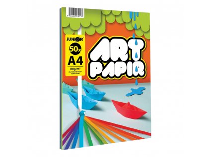 Zložka farebného papiera A4 - ART PAPIR 50 listov /10 farieb, 80g/m2