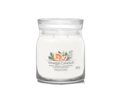 Sviečka Yankee Candle - White Spruce & Grapefruit, stredná