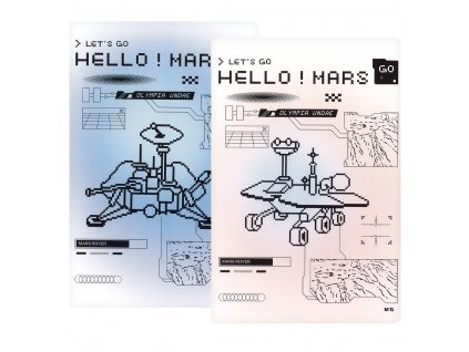 Zápisník A5 M&G Hello ! Mars - linajkový, 24 listov (ružový, modrý)