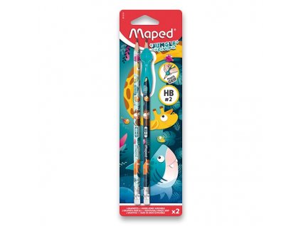 Ceruzka grafitová MAPED Jungle Fever s gumou + nádstavec - 2ks