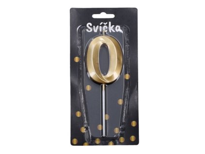 Sviečka tortová - Párty zlatá č. 0