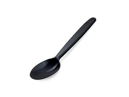 Lyžica (PP) znovu použiteľná čierna 18,5 cm [50 ks]