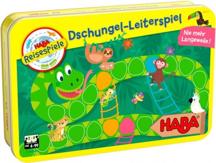 Haba Mini hra pre deti v kovovej krabici Rebríky v džungli magnetická od 4 rokov