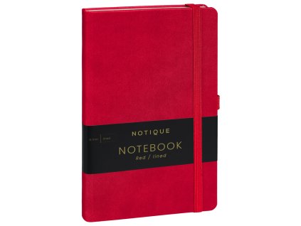 NOTIQUE Notes Červený, linajkovaný, 13 x 21 cm
