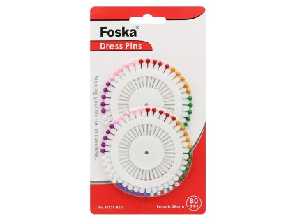 Špendlíky aranžérske/farebné FOSKA, 38 mm (80 ks)