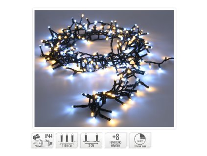 Svetelná reťaz 560 LED biela studená /teplá, dĺžka 11 m, vonk. použitie, 230V