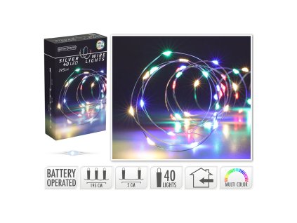 Svetelná reťaz 40 LED farebná, dĺžka 2 m