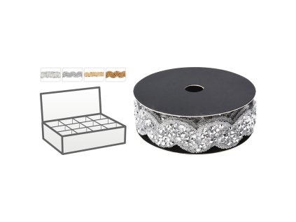 Reťaz stuha s korálkami 130 cm (zlatá, strieborná farba) 4 varianty