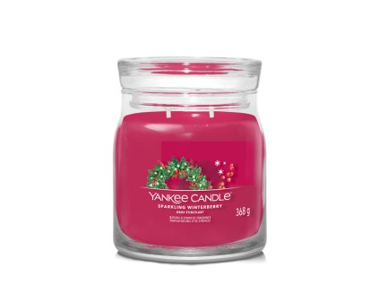 Sviečka Yankee Candle - SPARKLING WINTERBERRY, stredná