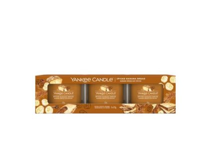 Yankee Candle Spiced Banana Bread 3 Filled Votive Candle (3x votívna sviečka v skle)