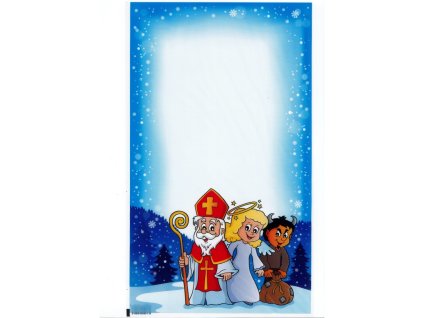 Mikulášske vrecko PP 25x42 cm - Mikuláš, anjel a čert