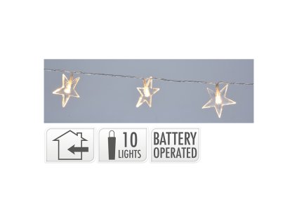 Svetelná reťaz s 10 LED hviezdami, dĺžka 1 m
