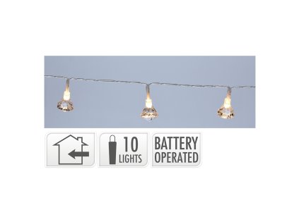 Svetelná reťaz s 10 LED zvončekmi, dĺžka 1 m