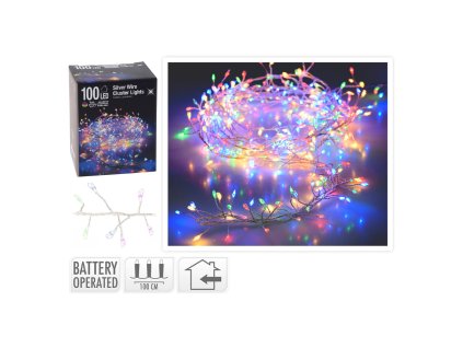 Svetelná reťaz 100 mikro LED - farebná, dĺžka 1 m
