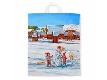 Taška PE igelitová s ušami 40x46 cm vianočný motív (mix dizajnov)