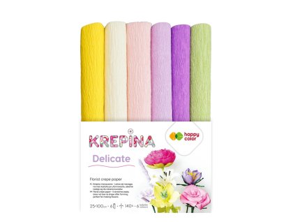 Krepový papier Happy Color 25x100 cm - mix 6 farieb Delicate
