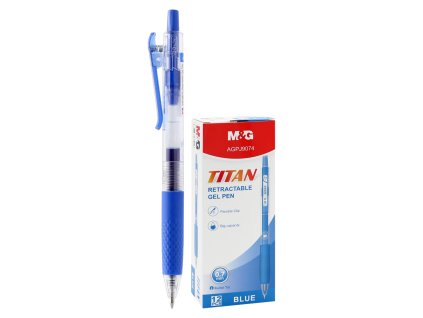 Roller gélový M&G TITAN zasúvací, hrot 0,7 mm, modrý atrament