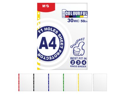 Euroobal A4 30 µm transparentný s farebnou značkou (50 ks)
