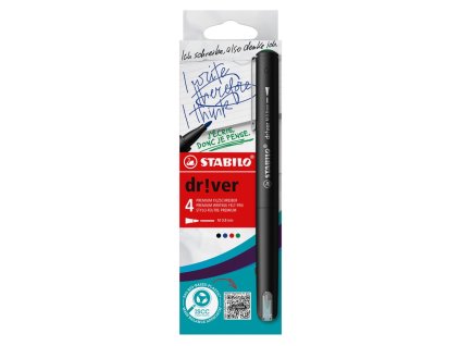 Liner medium STABILO dr!ver 0,8 mm - sada 4 farby