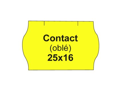 Etikety cen. CONTACT 25x16 oblé - 1125 etikiet/kotúčik, žlté