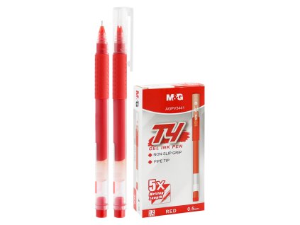 Pero gélové M&G T4 (0,5 mm) - veľkoobjemová červená náplň (dĺžka zápisu cca 2000 m)