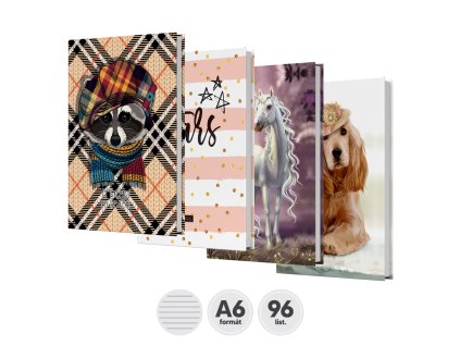 Kniha záznamová A6, linajková - 96 listová, Children Design