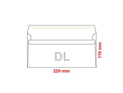 Obálka DL 110x220 mm samolepiaca, 50 ks