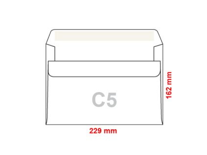 Obálky C5 162x229 mm samolepiace s krycou páskou, 500 ks