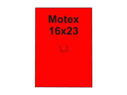 Etikety cen. MOTEX 16x23 hranaté, 870 etikiet/kotúčik, červené