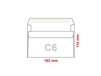Obálky C6 114x162 mm samolepiace, 1000 ks