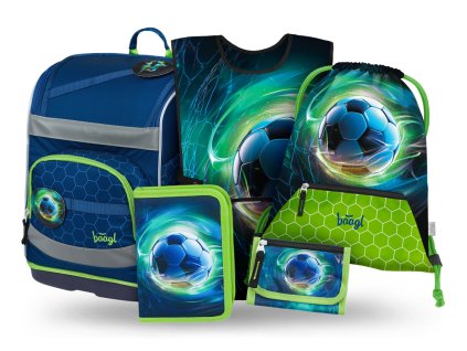 BAAGL SADA 5 Zippy Plus Futbalová lopta: aktovka, peračník, vrecko, zástera, peňaženka