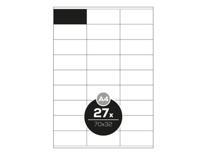 Etikety Top Stick A4/100 ks, 70x32 mm - 27 etikiet, biele