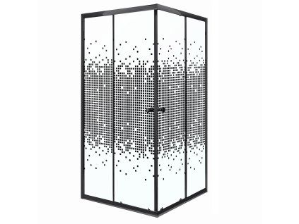 Pixel Black štvorcový sprchový kút