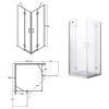 Štvorcový sprchový kút Viva, rohový vstup