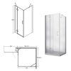 Štvorcový sprchový kút Viva, bočný vstup