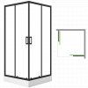 Bresso štvorcový sprchový kút s vaničkou, čierny