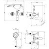 Vaňová batéria Temisto so sprchou, čierna