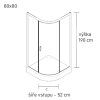 Sprchový kút Stylio One štvrťkruhový