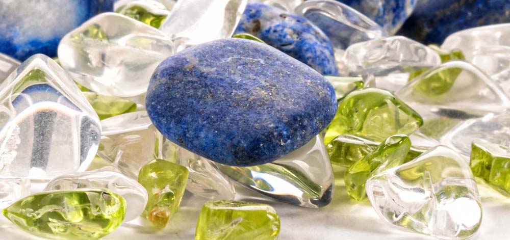 VitaJuwel zmes drahých kameňov Aqualibrium, drahokamy peridot, oliviín, lapis lazuli, krištáľ