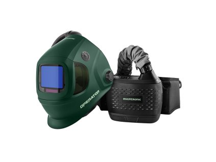 Svářečská kukla Operator zelená s filtroventilační jednotkou PAPR KIT