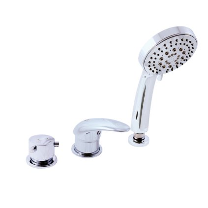 ДУНАЖ - Смеситель для ванны на 3 отверстия, перелив, Хром D475.5P, RAV Slezák (Цвет Хром, Размер 1/2")