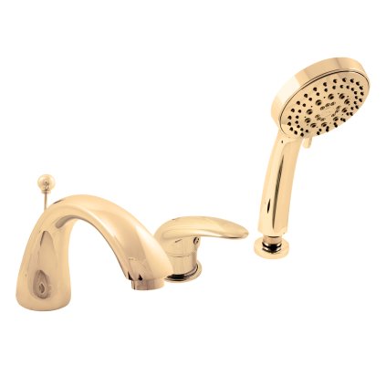 ДУНАЙ - Смеситель для ванны на 3 отверстия, водопад, золотистый блестящий D469.5SZ, RAV Slezák (Цвет ЗОЛОТО - блестящее, Размер 1/2")