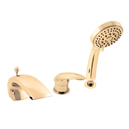ДУНАЙ - Смеситель для ванны на 3 отверстия, золотистый блестящий D472.5SZ, RAV Slezák (Цвет ЗОЛОТО - блестящее, Размер 1/2'')