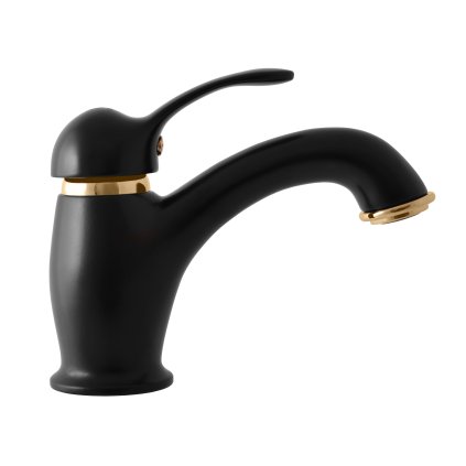 LABE - Basin mixer without drain, Black matt/Gold L026.5CMATZ, RAV Slezák (Цвет Матовый черный/золотой, Размер 1/2")