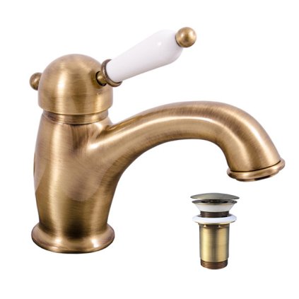 LABE - Basin mixer with drain, Old brass (Bronze) L527.5SM, RAV Slezák (Цвет Старая латунь (бронза), Размер 1/2")