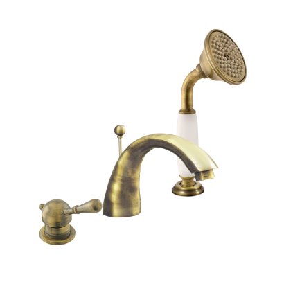 LABE - Смеситель для ванны 3 отверстия, Старая латунь (Бронза) L469.5SSM, RAV Slezák (Цвет Старая латунь (бронза), Размер 1/2")