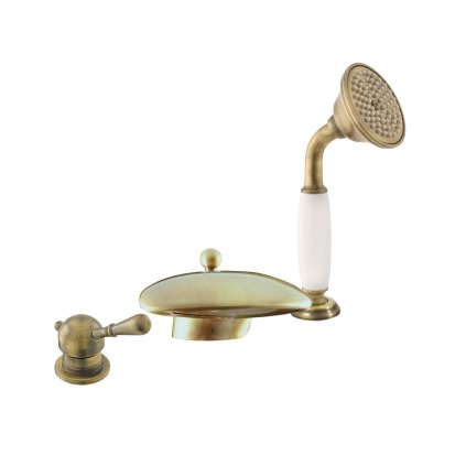 LABE - Смеситель для ванны 3 отверстия, Старая латунь (Бронза) L470.5SSM, RAV Slezák (Цвет Старая латунь (бронза), Размер 1/2")