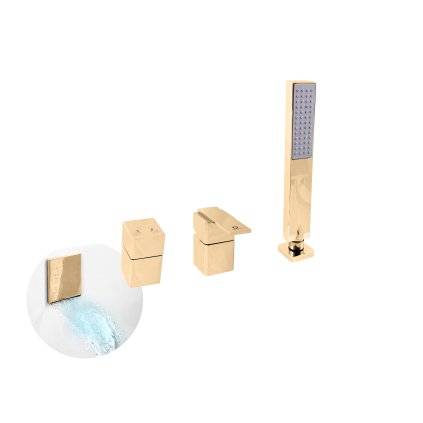 LOIRA - смеситель для ванны на 4 отверстия, водопад, золото - блестящий LR563.5PZ, RAV Slezák (Цвет ЗОЛОТО - блестящее, Размер 1/2")