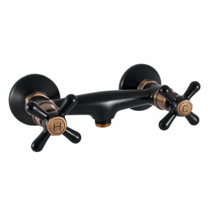 MORAVA RETRO - Shower faucet, Black matt/Old brass (Bronze) MK180.5CMATSM, RAV Slezák (Цвет Матовый черный/Старая латунь (бронза), Размер 150 мм)