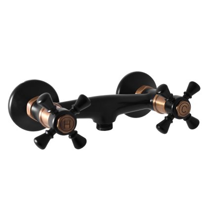 MORAVA RETRO - Shower faucet, Black matt/Old brass (Bronze) MK380.5CMATSM, RAV Slezák (Цвет Матовый черный/Старая латунь (бронза), Размер 150 мм)